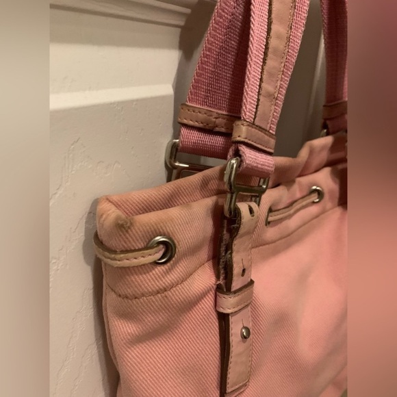 YSL Yves Saint Laurent Kahala  Pink Canvas Tote - Picture 9 of 16